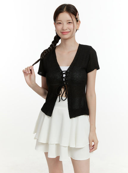 sheer-v-neck-tie-short-sleeve-cardigan-ol423