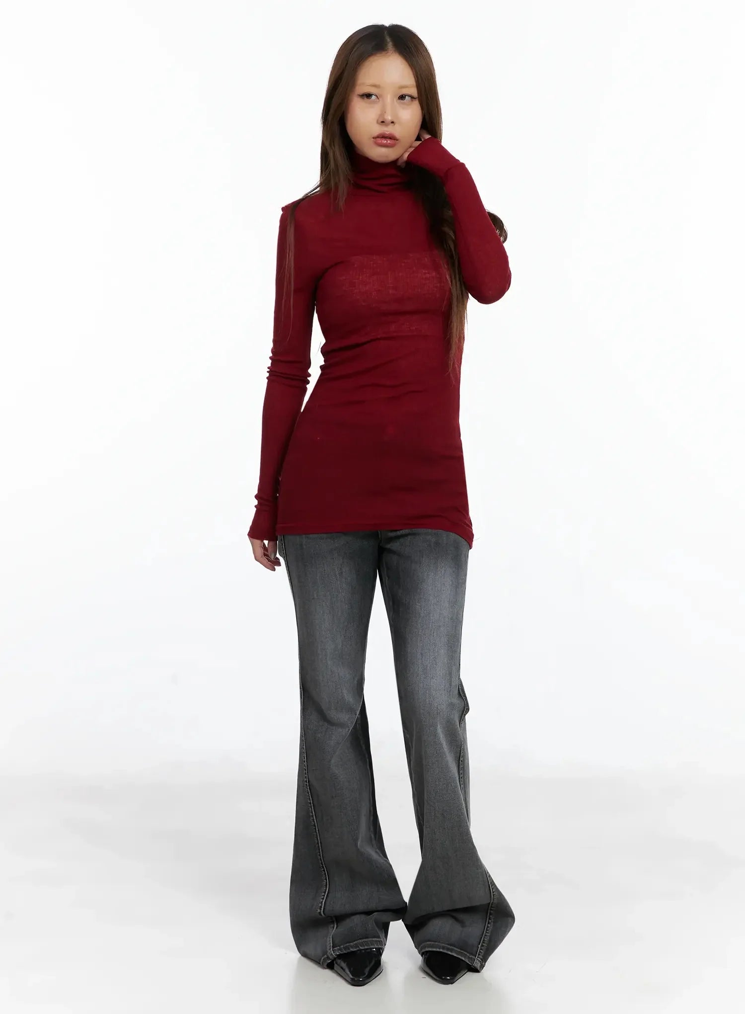 slim-fit-thumbhole-turtleneck-top-id503