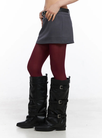 Low-Rise Belted Mini Skirt CO508