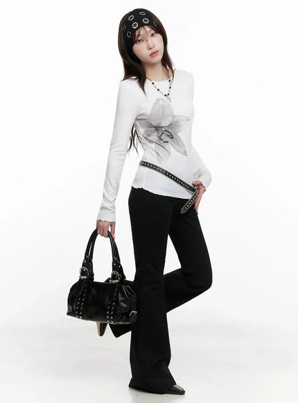 Vintage Studded Skinny Belt IN514