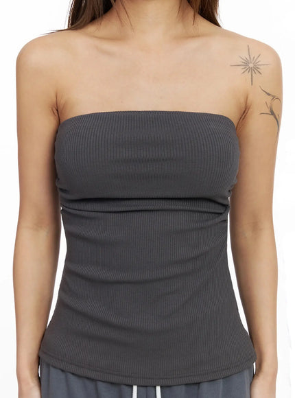Ribbed Padded Tube Top IY504