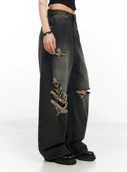 Quincy Distressed Baggy Jeans CF527