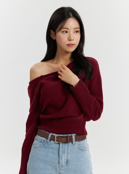 solid-asymmetrical-neck-long-sleeve-knit-top-od320