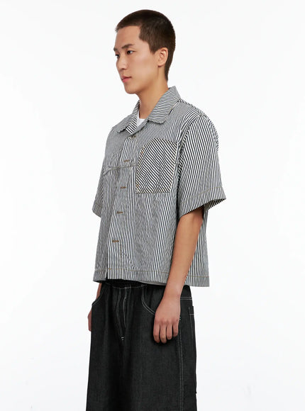 Men's Striped Cropped Jacket IG508