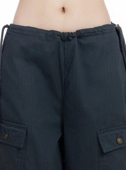 Wide Leg Cargo Pants IJ528