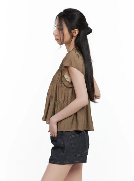 tiered-puff-sleeve-blouse-cl501
