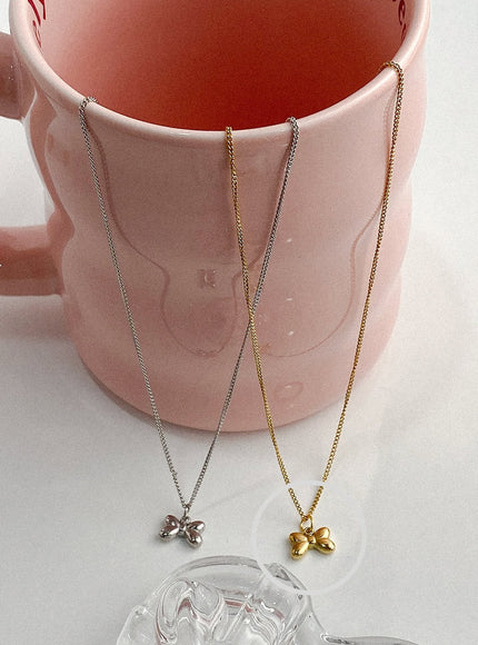 whimsy-ribbon-necklace-ia517 / Gold