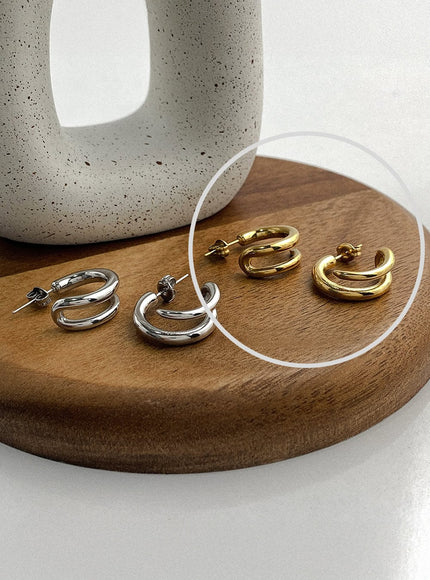 basic-counter-earrings-ia517 / Gold