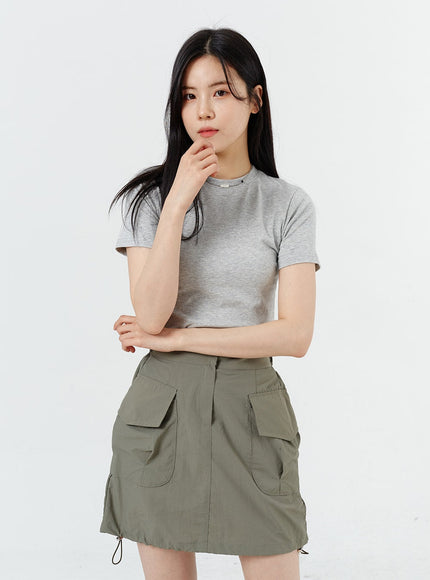Drawstring Cargo Mini Skirt OM317