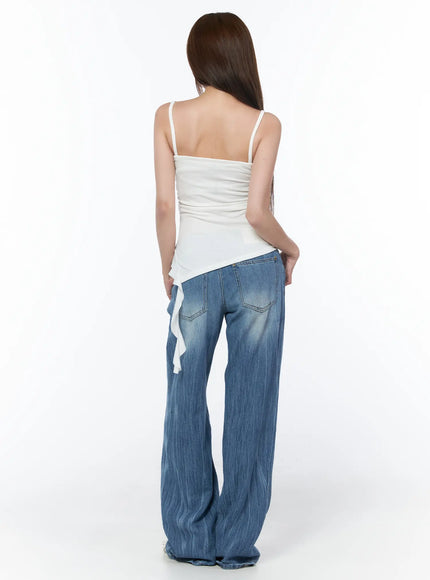 asymmetrical-ruched-sleeveless-top-cy529