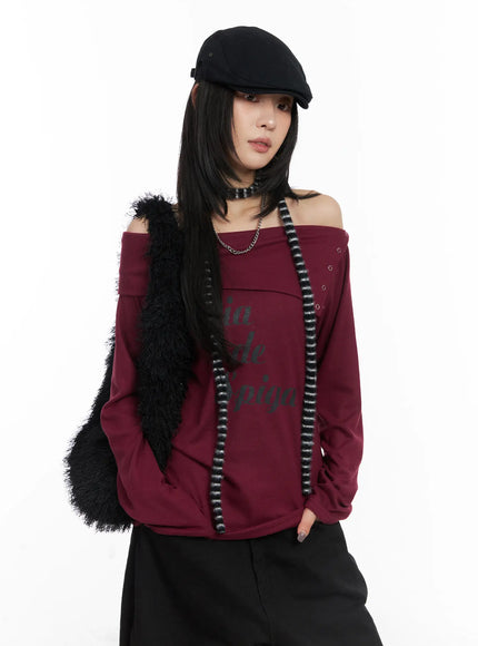 off-shoulder-graphic-button-long-sleeve-top-cd508