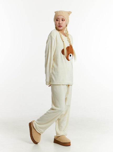 fleece-bear-top-and-elastic-trouser-loungewear-set-id313