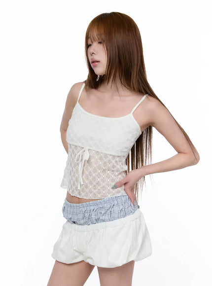 Lace Ribbon Cami Top CA520