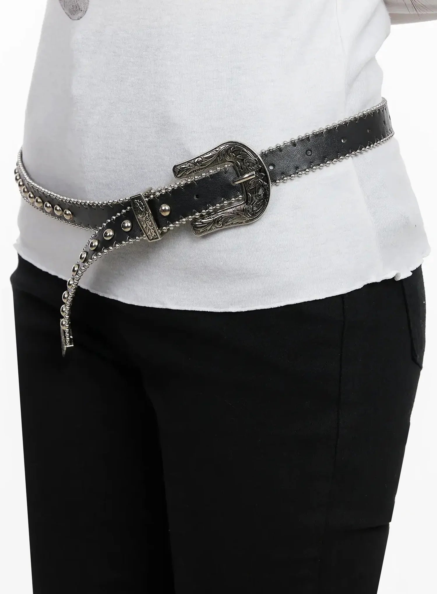 Vintage Studded Skinny Belt IN514