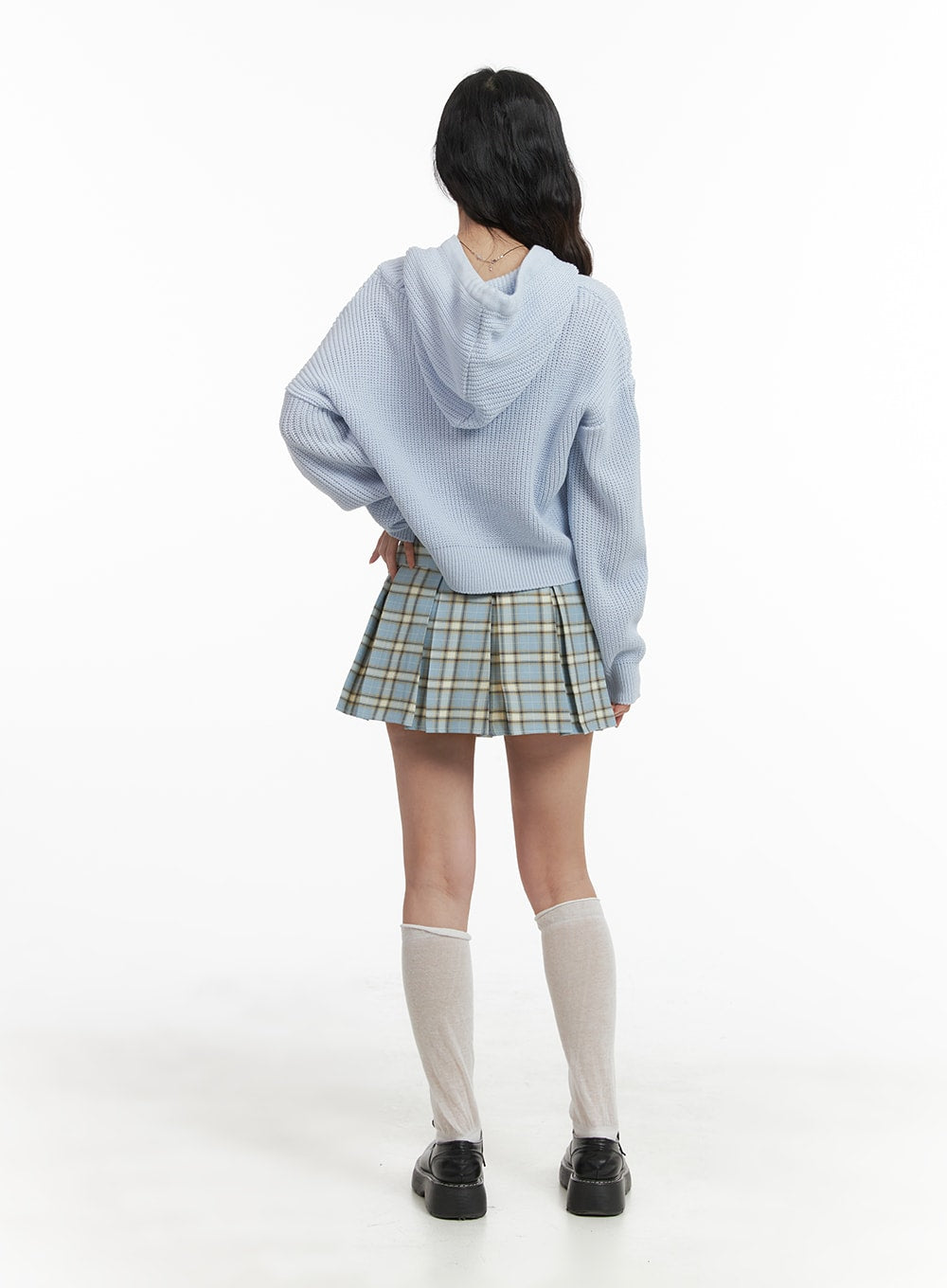 checkered-pleated-mini-skirt-om425