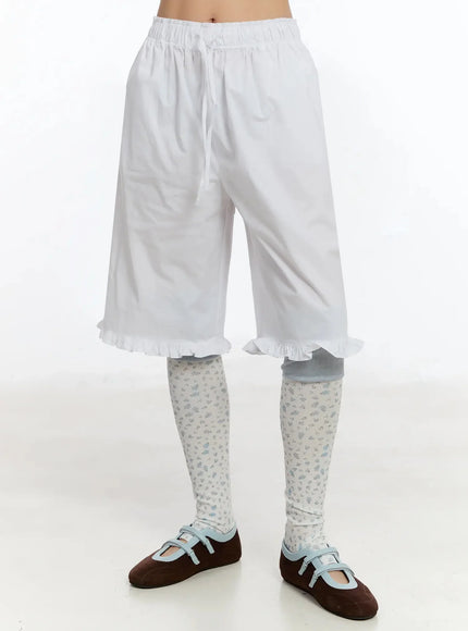 Frilled Cotton Shorts IM509