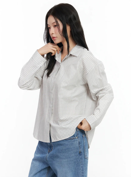 Cotton Check Button Shirt IM524