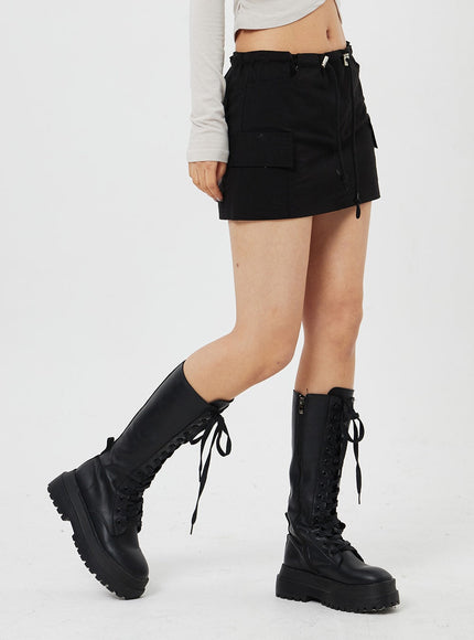 Drawstring Mini Skirt CF314