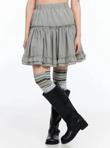 tiered-plaid-frill-midi-skirt-ia523