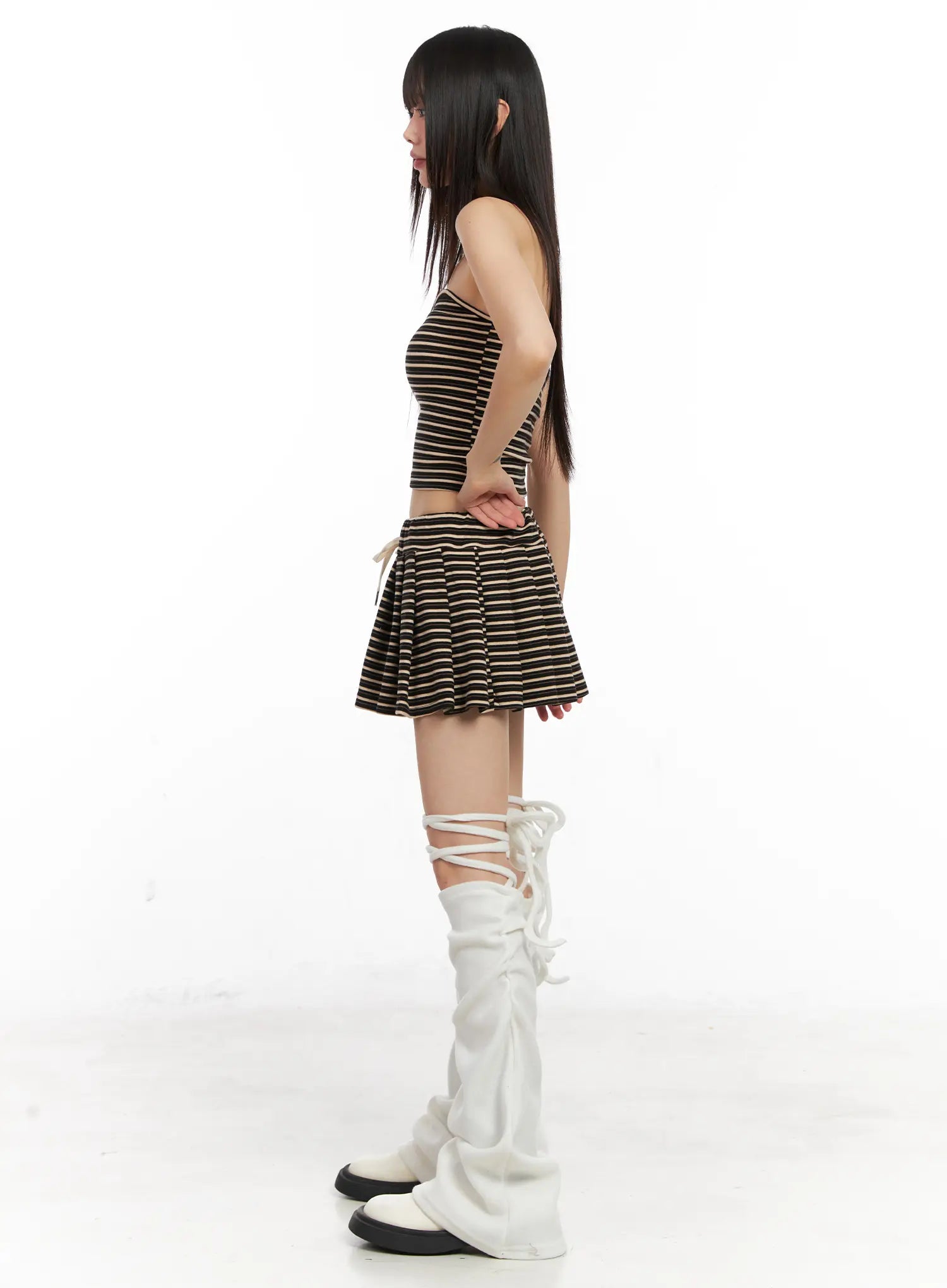striped-fleece-lined-mini-skirt-cn520