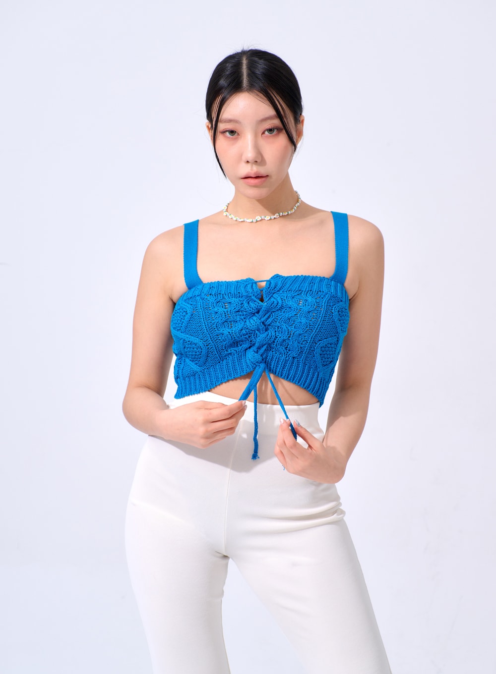 Lace-Up Knit Top IA327