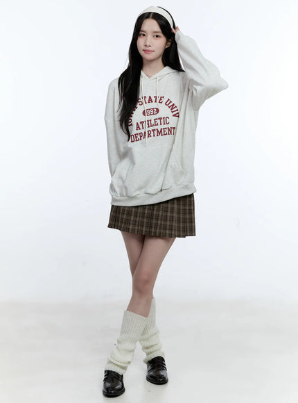 University Print Oversized Hoodie CG514