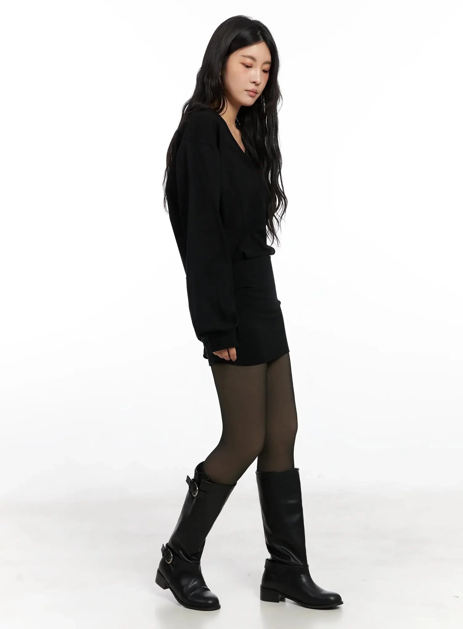 v-neck-sweatshirt-mini-dress-in528