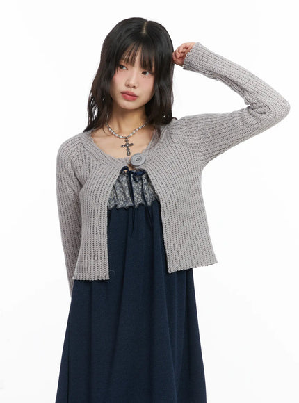 One-Button Knit Cardigan CD531