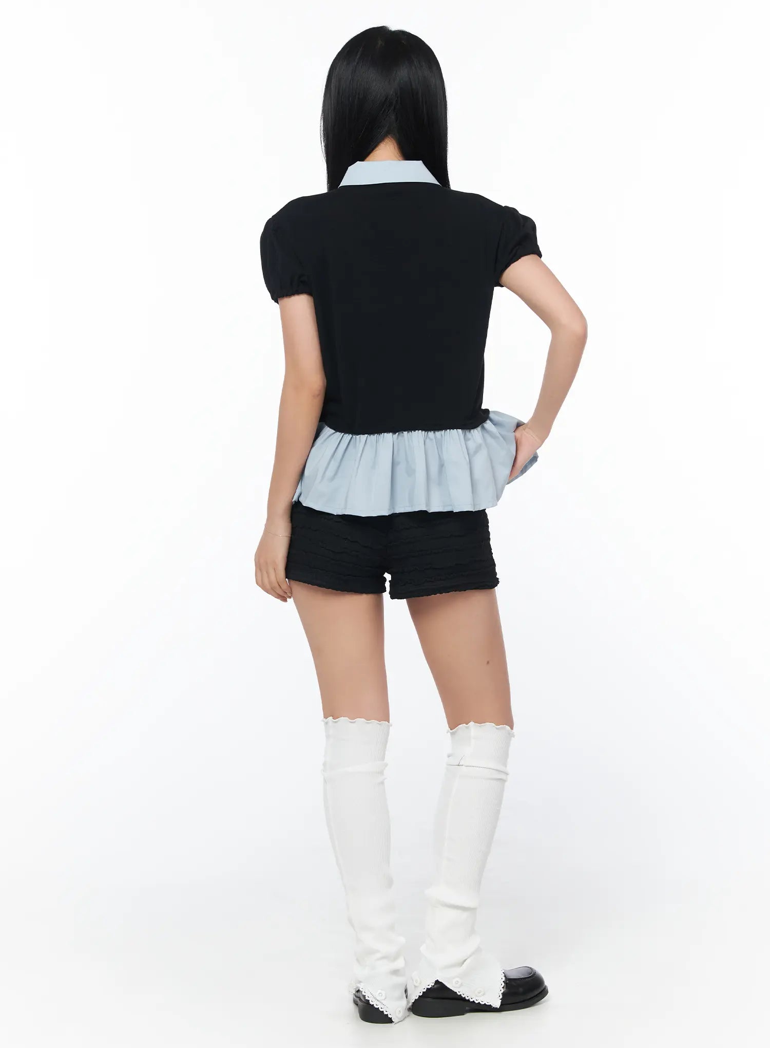 puff-frill-short-sleeve-blouse-cy513