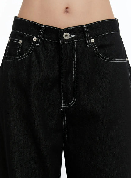 kacey-plaid-stitched-back-pocket-baggy-jeans-im513