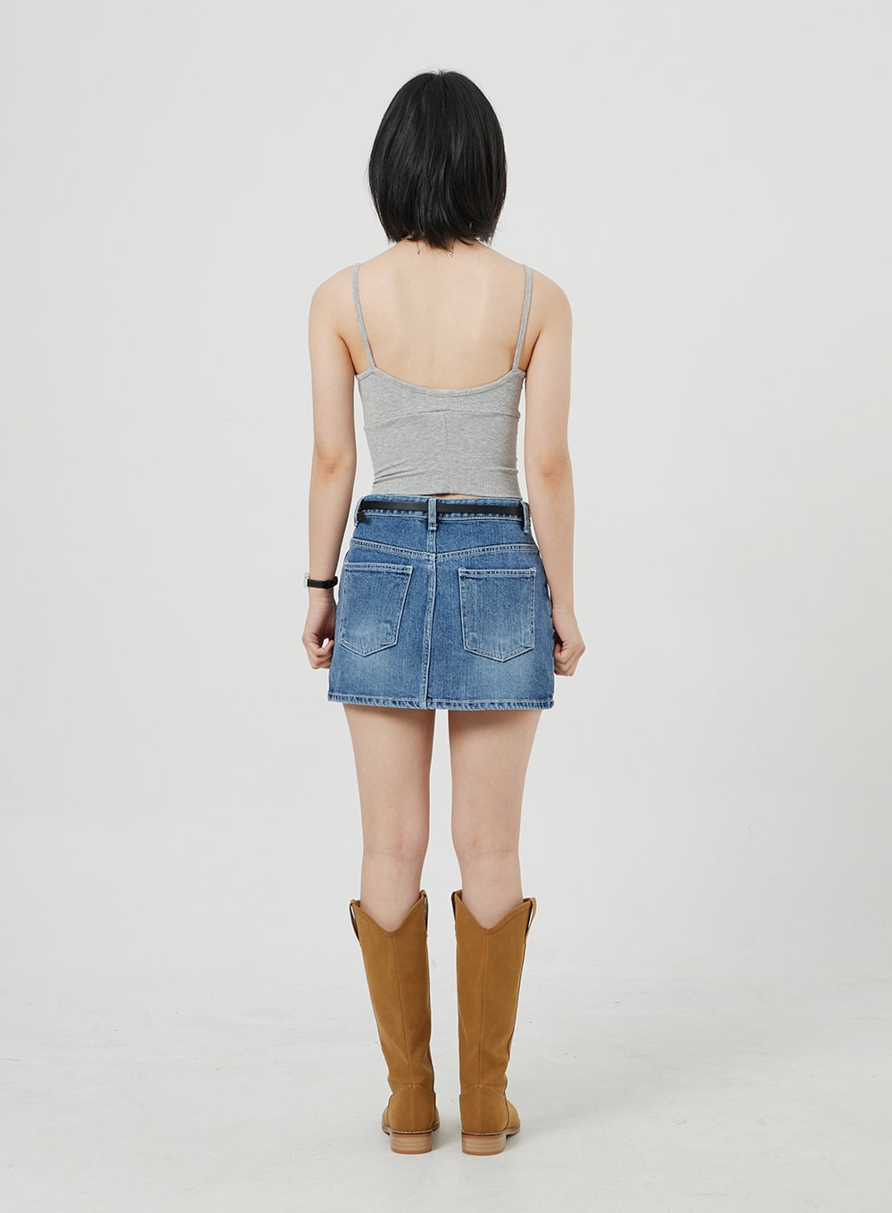 Mid-Rise Denim Mini Skirt OM303