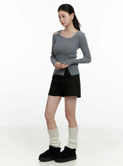 Classic High-Waist Cotton Short F502