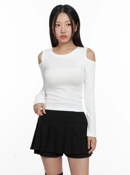 Cut-Out Ribbed Off-Shoulder Top IG527