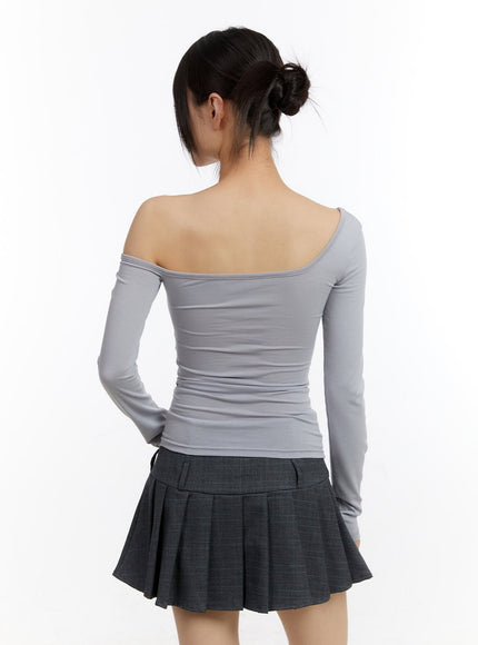 shirred-one-shoulder-long-sleeve-top-ca508