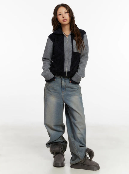 Cozy Pocket Collar Fleece Zip Up CD517