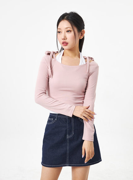 Ribbon Cropped Top CA306