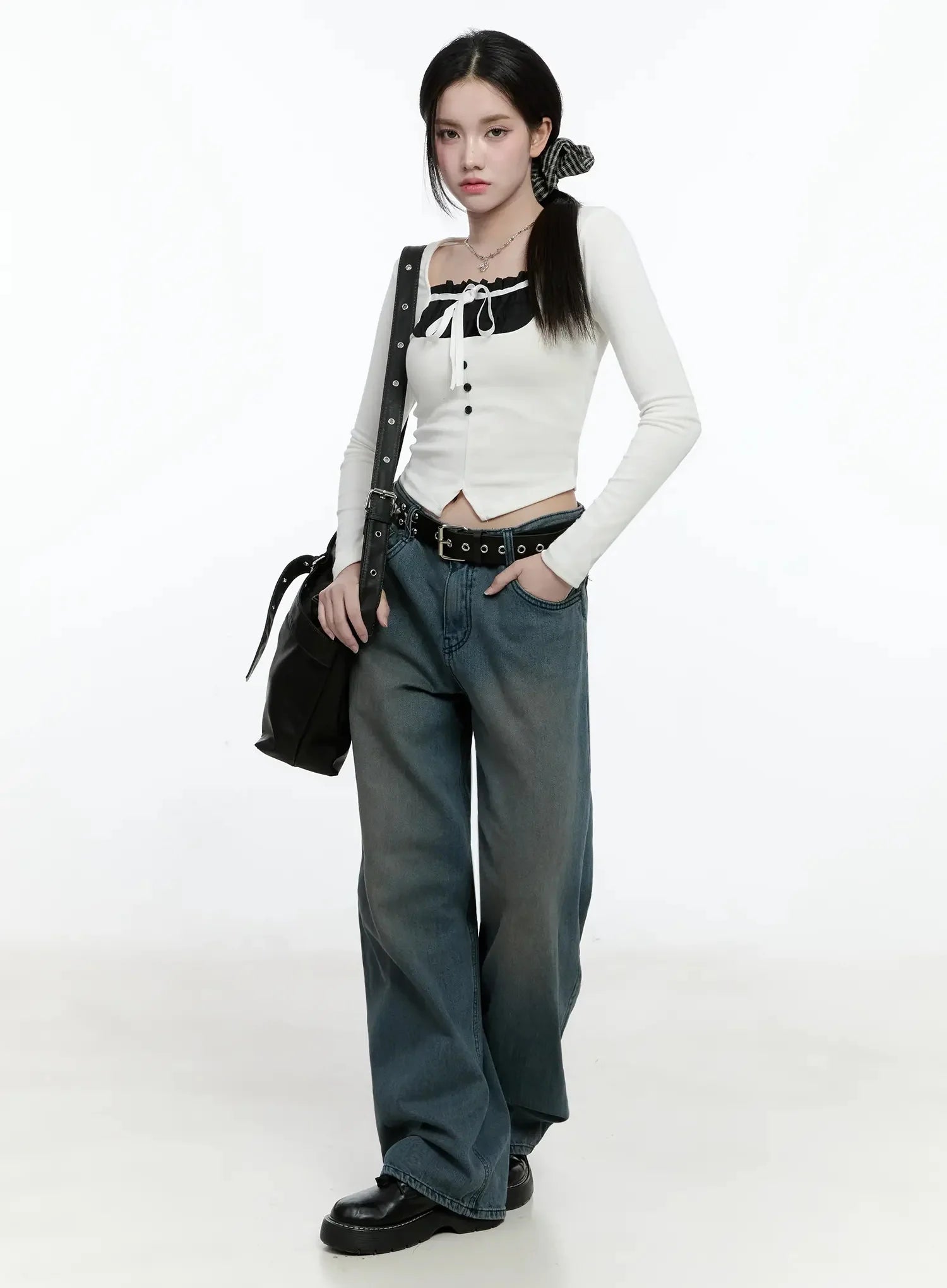 Double Chain Heart Pendant Necklace IO527