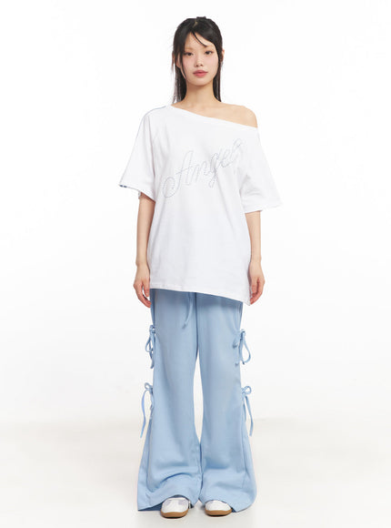 angel-stud-one-shoulder-stripe-t-shirt-iy502