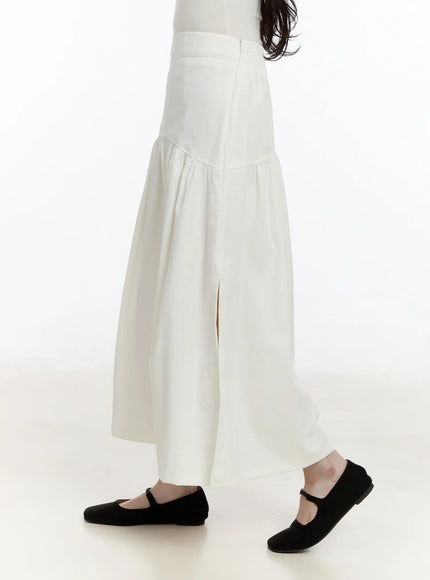 Elegant Shirred Flare Maxi Skirt CM505