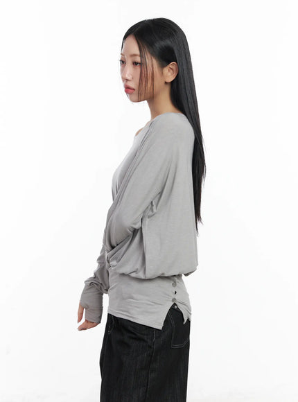 asymmetric-button-detail-off-shoulder-long-sleeve-top-cj530