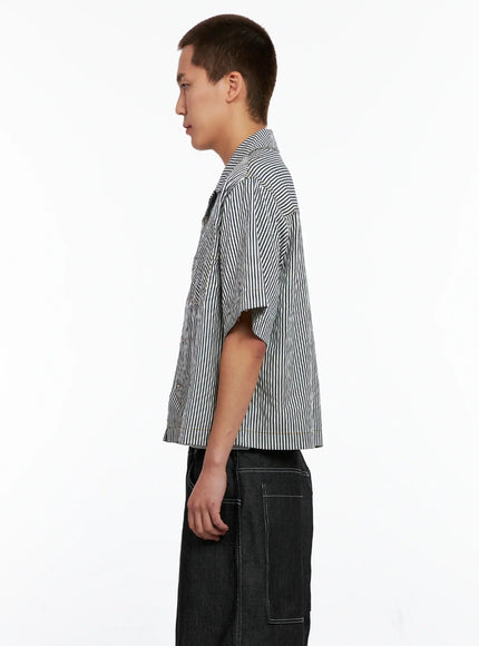 Men's Striped Cropped Jacket IG508