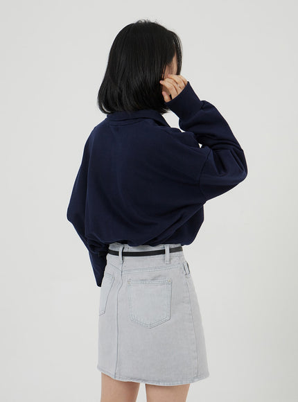 Oversized Half Zip-Up OF316