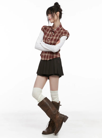 side-button-pleated-mini-skort-cg519