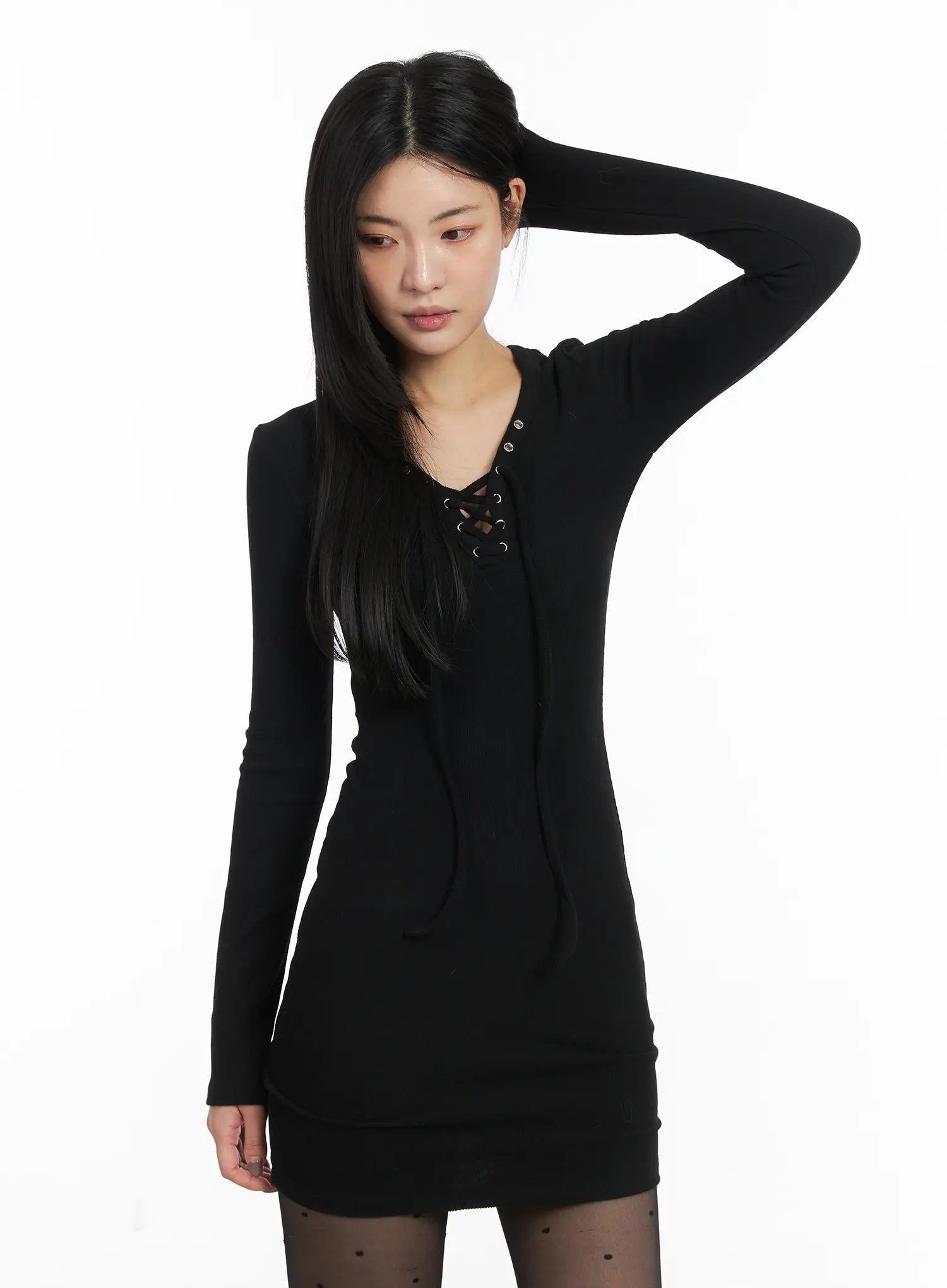 ribbed-lace-up-bodycon-mini-dress-cd508