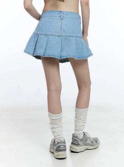 pleated-denim-mini-skort-cg511