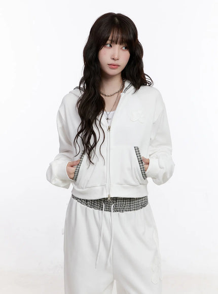 plaid-trim-crop-zip-up-hoodie-cs530