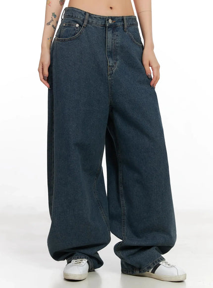 Aleena Mid-Wash Baggy Jeans IN528