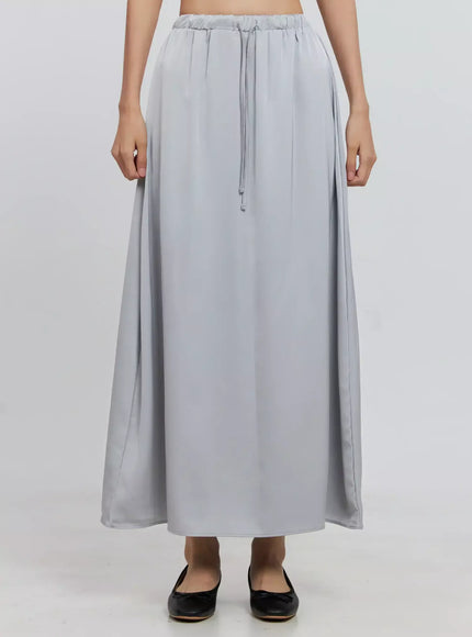 Elegant Satin Maxi Skirt IS516