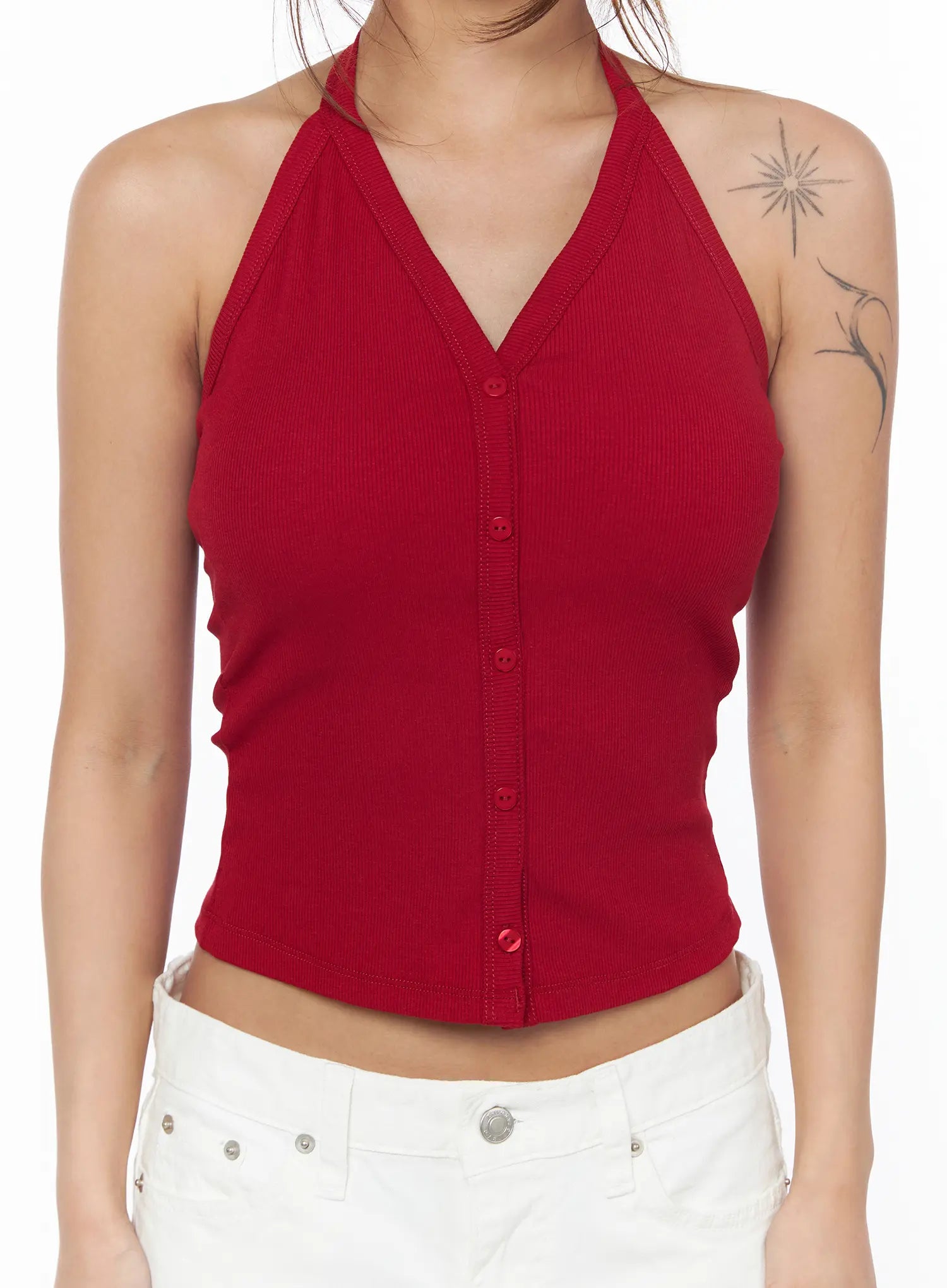 v-neck-button-halter-top-cu502