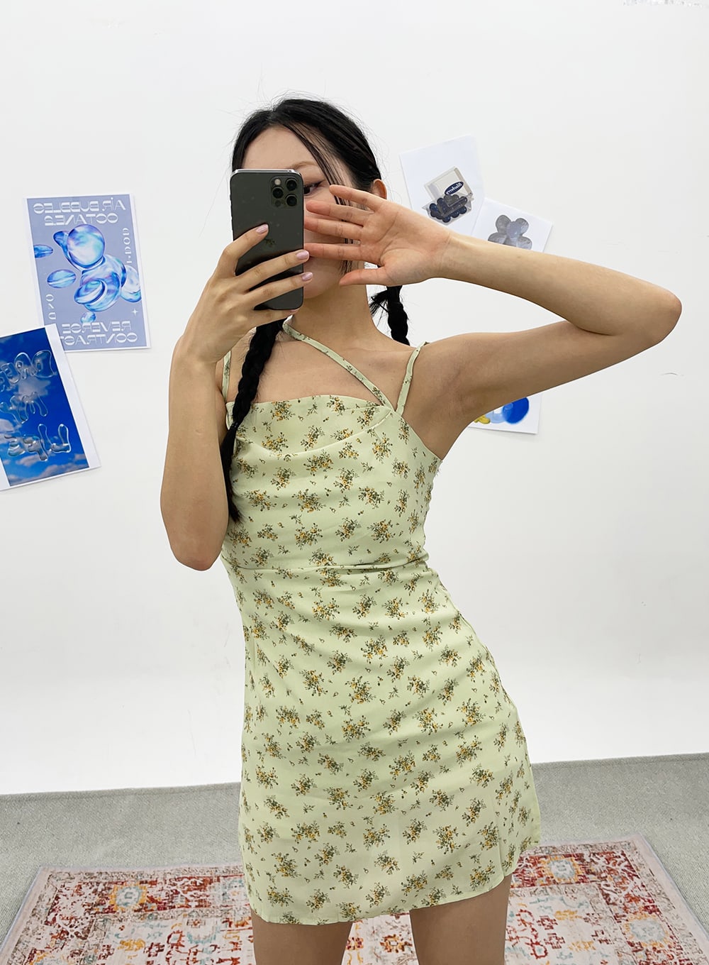 Unbalanced Strap Mini Dress CY308